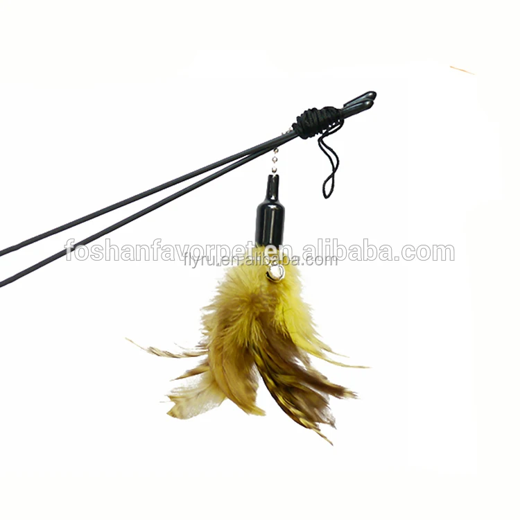 
New Natural Interactive Feather Cat Teaser Replaced feather Toy 