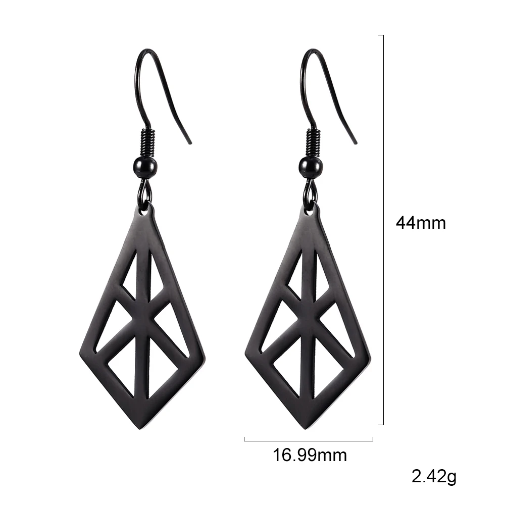 

2019 Wholesales Unique Simple Korea Style Stainless Steel Geometrical Shape Gun Black Plated Fashion Earrings For Gift, Rose gold plated