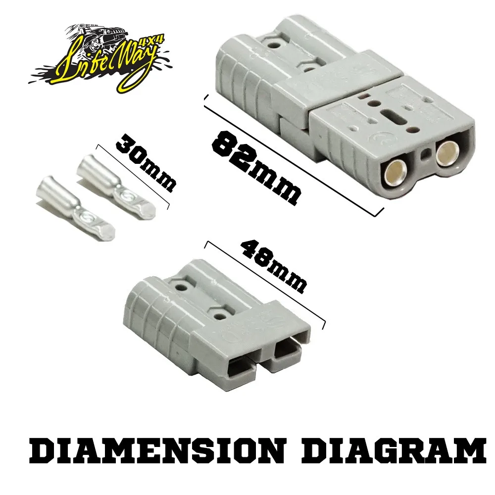 Connecteurs Anderson 50A - Lot De 2 Jaune - DC12/24V - Pour Alimentation Électrique, Bornes 4X