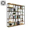 black living room furniture fire escape shelf iron frame 6 storage unit bookcase book mdf cubic shelf
