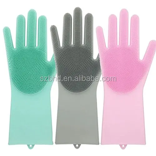 

Dishwashing Cleaning Multipurpose Silicone Gloves with Wash Scrubber