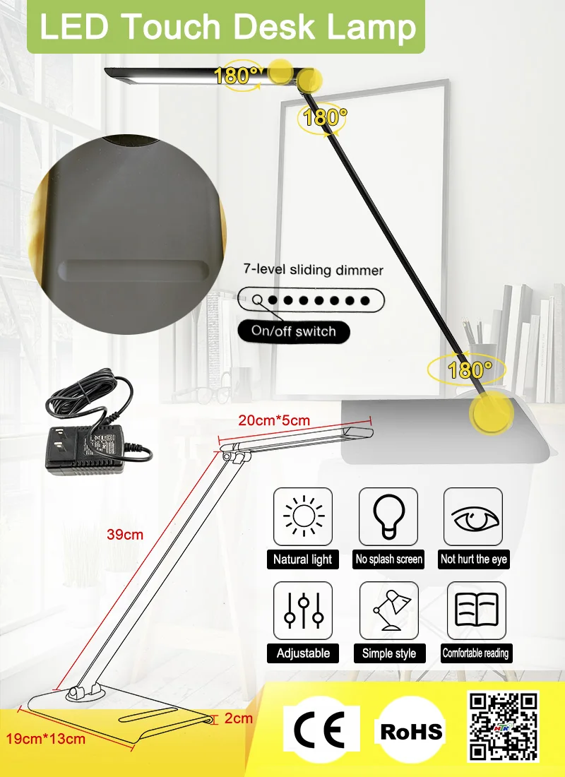 Modern Hotel 7 Level Dimmer Multifunction Smart Dimmable Folding Table