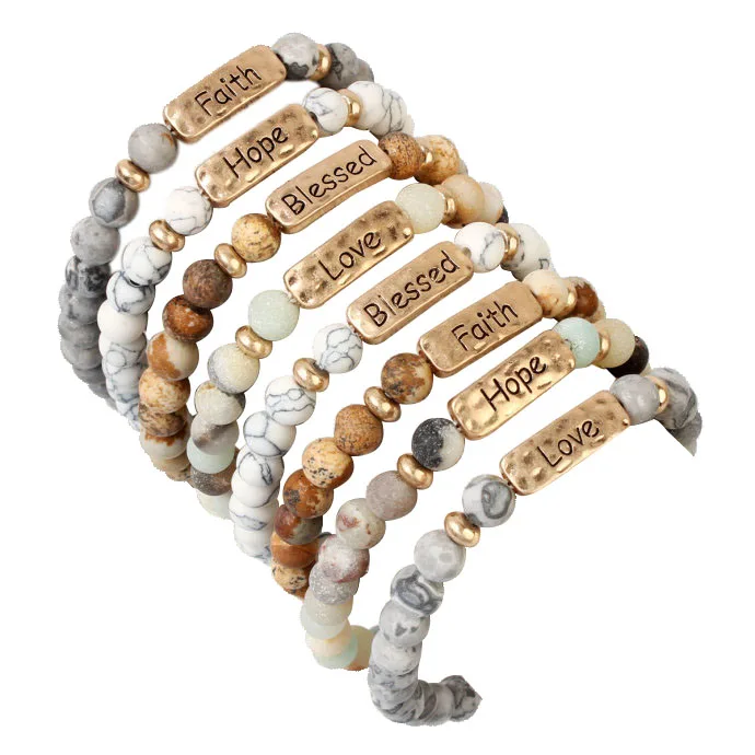

2018 New Natural Stone Message Bracelets
