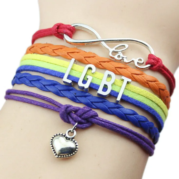 

Gay Multilayer Braided Color Bracelet LGBT Rainbow Bracelet Friendship Multiple Layer Bracelet, As picture or customized