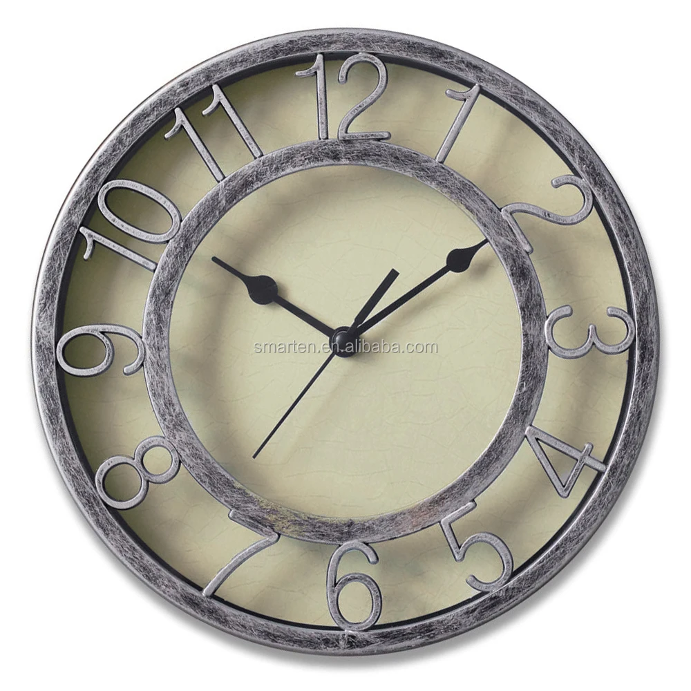 

8 Silver Silent Wall Clock Non-ticking Wall Clock Round Ready to Hang Decor Wall Clock With Plastic Bezel, White;silver;gold