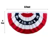 American USA Bunting 3x6 Feet banner Decoration Embroidered Pleated Half Fan Flag