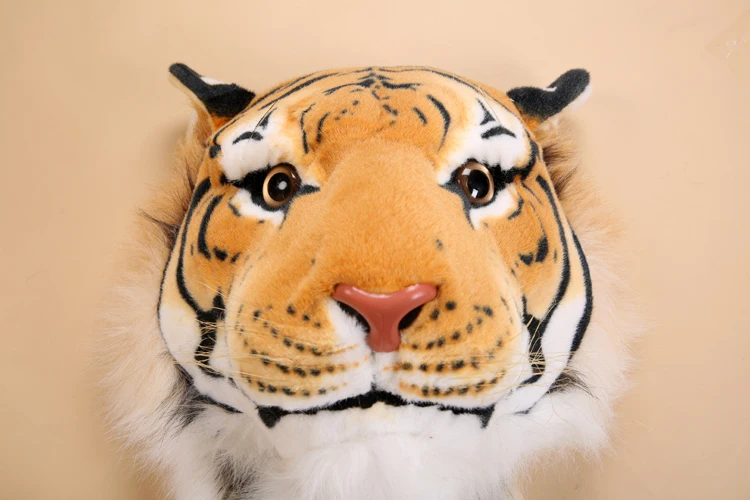 High Quality Realistic Tiger Head Plush Animal Head Wall Mount - Buy 