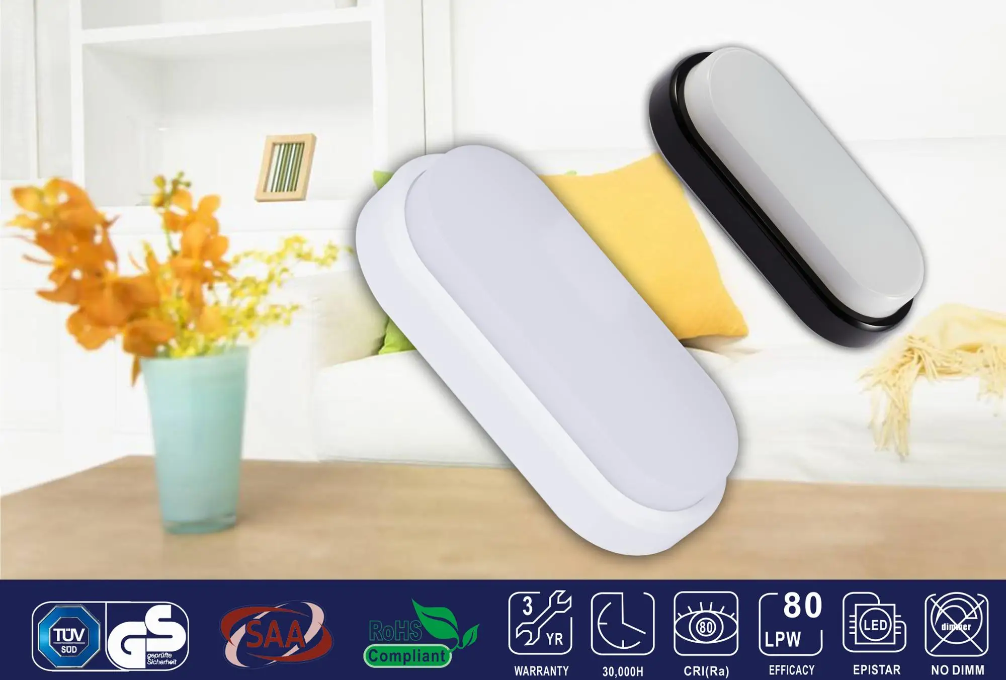 IP65 8W 12W 18W Microwave Sensor PIR Photcell Sensor LED Ceiling Bulkhead Light, LED Moistrue-proof Lamp