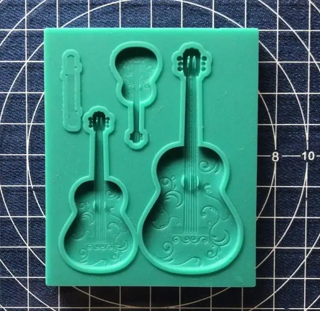 

Cake Tools music guitar silicone mold Decorating Cupcake topper chocolate Gumpaste fondant cake tool mould