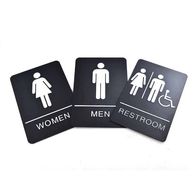
High quality unisex restroom plastic TACTILE ADA braille signs  (60727147511)