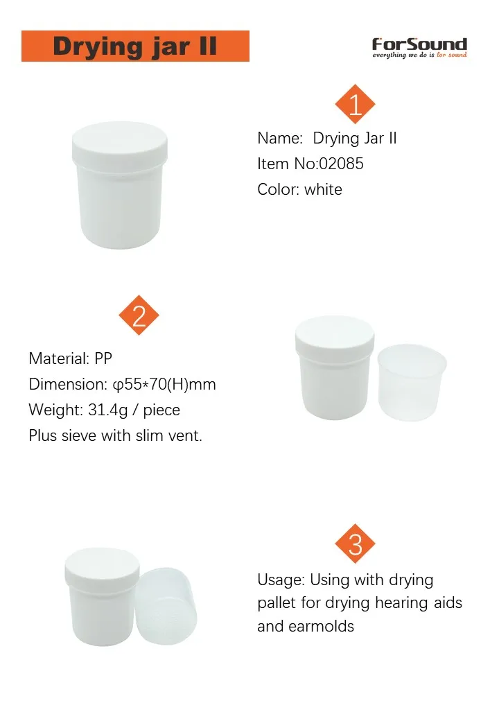 Clear Drying Jar Box For Hearing Aid Dryer Drying Pallets Drying Jar