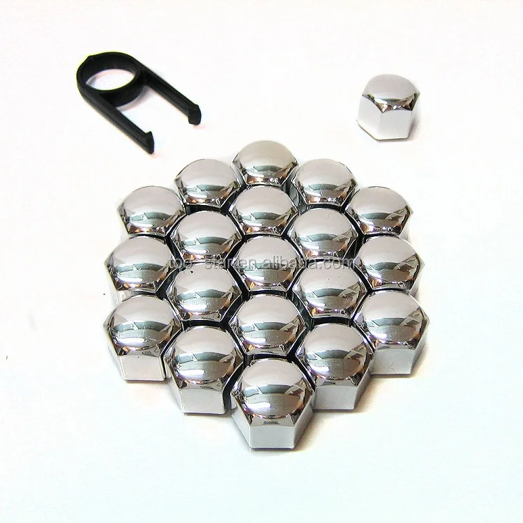 thumbnail image 2 of 17MM Chrome Alloy Wheel Locking Nut Bolts Covers Caps For VW GOLF 2 of 13