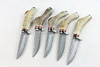 OEM Damascus middle part horn handle hunting knife UD402215