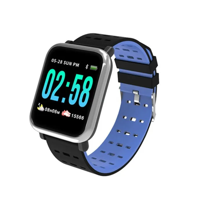 

Smart Band A6 Plus Heart Rate Blood Pressure Monitor High Brightness Colorful Screen Smart Bracelet fitness tracker, Black purple green blue red