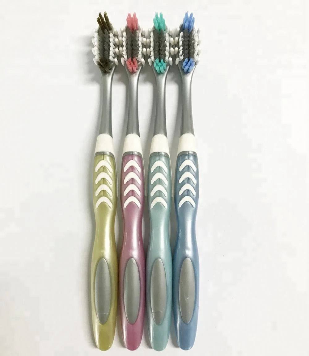 
Manufacturer Private label OEM big handle gum massager tongue cleaner Plastic nylon Charcoal soft medium hard adult Toothbrush 