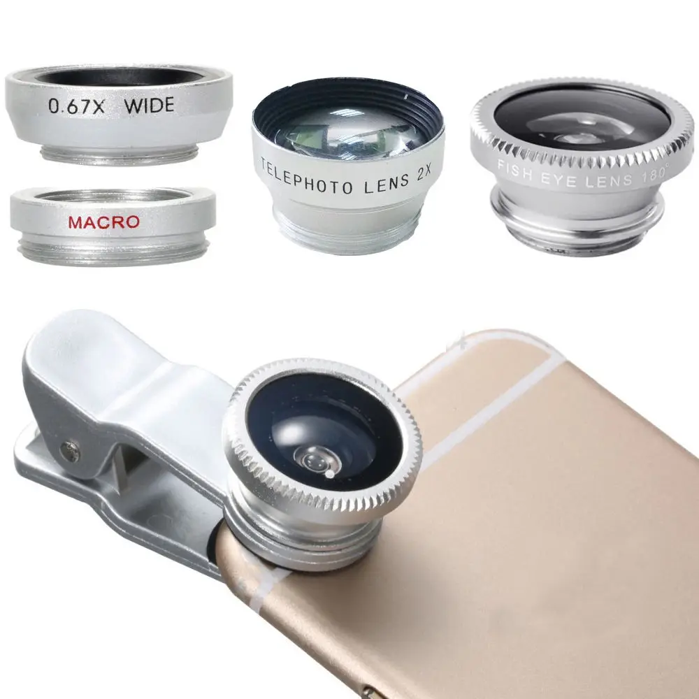 

2019 New mobile accessories HD phone lens kit,0.36x super wide angle mobile camera lens 3 in 1, Gold, silver, black, rose etc