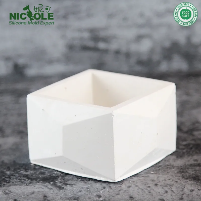 Ninbo Silicone Geometric Polygonal Concrete Flower Pot Vase Cup Silicone Mould