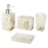 White small sandstone Bath Coordinate Polyresin Bathroom accessories set