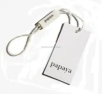 

High quality garment kraft Paper Hang tag custom white clothing garment tag with plastic cord