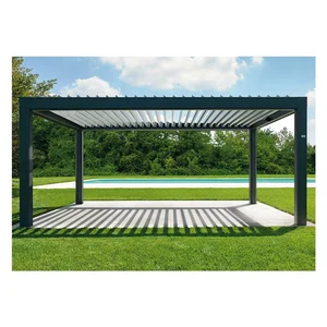 Image of Modern design white color surface finished customized size aluminum outdoor pergola