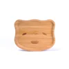Plates with Dividers for Toddlers Plate Kids Baby Children Eco Friendly Wooden Bamboo Dish Bear