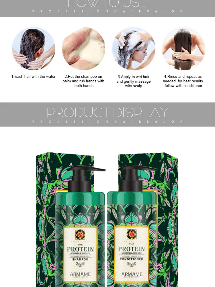 Armame Hair Care,Protein Shampoo / Conditioner,Nourish & Smooth,C63/c64