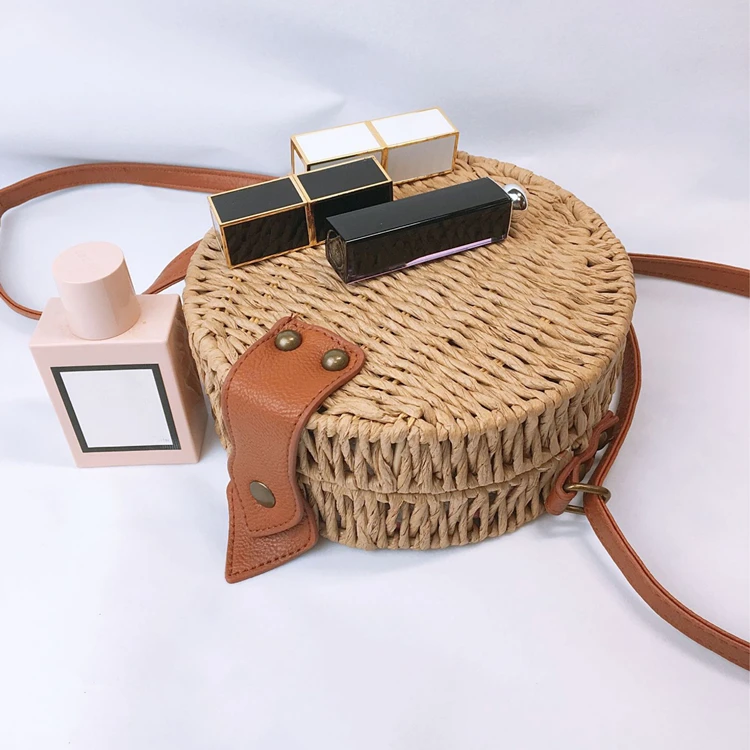 

Hot Selling Supplier Wholesale Leisure Package Mini Circular Round Rattan Bag, Picture