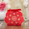 Wishmade Wholesale Laser Cut Indian Silk Ribbon Wedding Invitation Chinese Box Candy Packaging Boxes