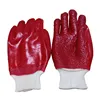 Manufacturer sale 26cm palm rough knit wrist red pvc gloves for low price