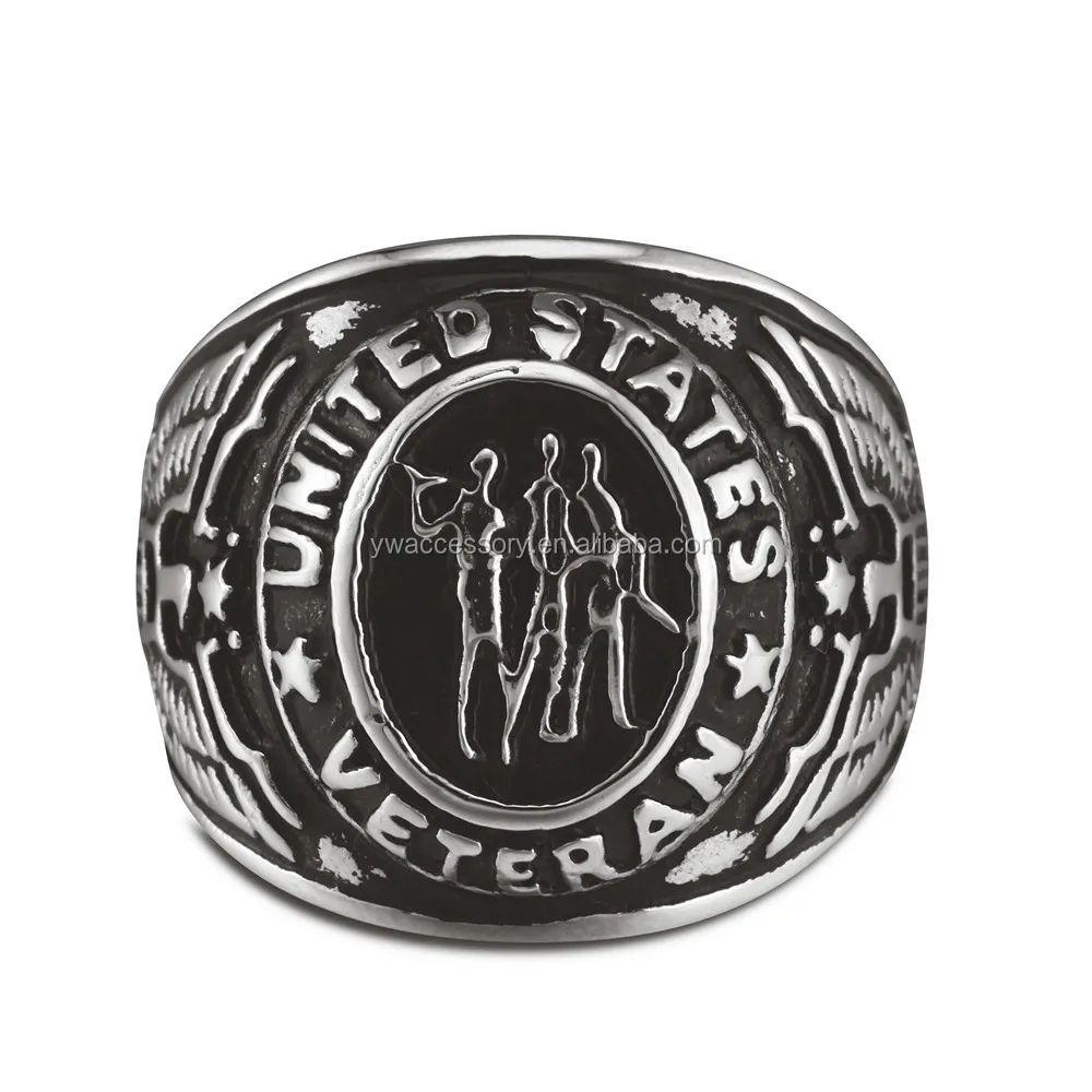 

Men's Stainless Steel 316 US United States Veteran Military Ring Size 8-14