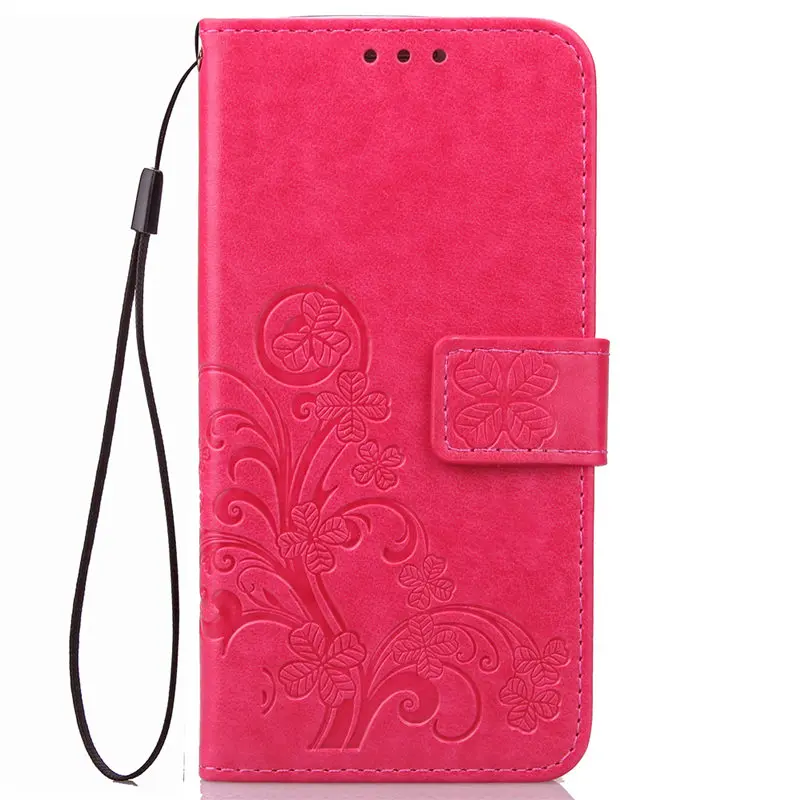 

Top sale Magnetic buckle Lucky Clover Embossed leather case for Samsung S8 inside TPU case, As the pics show