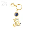 Crystocraft Wholesale Gold Plated Metal Key Chain Decorated with Crystals from Swarovski Key Charm for Cat Lover