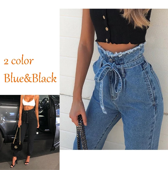 

IN-STOCK 2019 Autumn Denim Jeans Women High Waist Jeans Femme Straight Jeans Female Cowboy Denim Pants, N/a