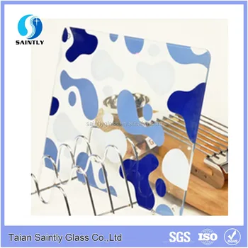 Kitchen Glass Cutting Board Decorative Chopping Block Glass Blue