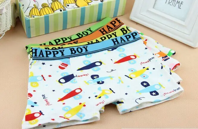 4pcs lot High Quality plane Print Children Boys Boxer Baby Cartoon underwear atnm0015