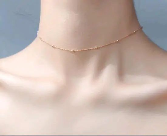 

SN104-001 Halo women 925 sterling silver ball chain choker necklace