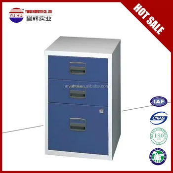 Metal 3 Drawer File Cabinet Blue Drawer Cabinet Lockable