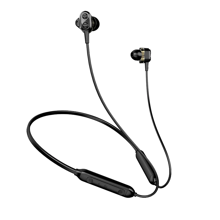 

Uiisii BN90J 5.0 Bluetooth Neckband Earphones Dual Driver Wireless Headphones, Black;white