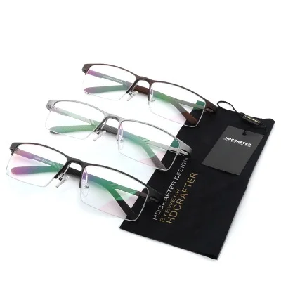 

HDCRAFTER Computer Optical Eye Glasses Clear Lens Aluminum-magnesium Glasses Frame Transparent Brand Design Men Women Multicolor