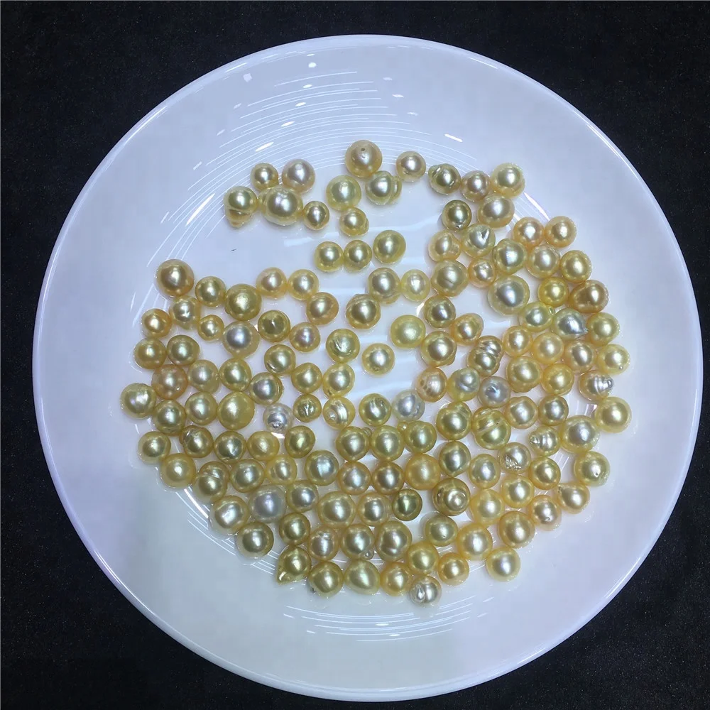 

Wholesale AA Nanyang Single Golden Loose Pearl Gold Akoya Sea Pearl DIY Gift Pearl Party