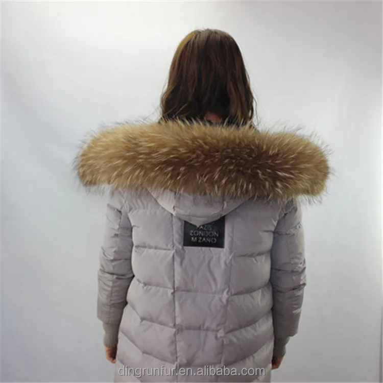 
wholesale Raccoon Fur Trim for Hood detachable fur collars 