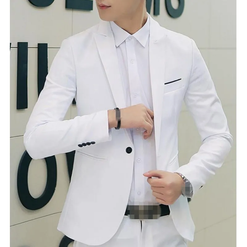 

Men's Clothes Slim Suit Spring Autumn Casual Formal Business Single Breasted Button Suit Blazer Coat Jacket Tops EX08