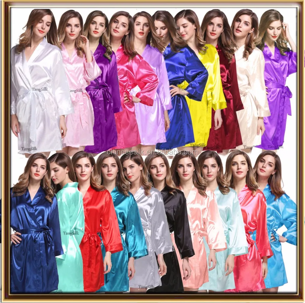 Manufacture Wholesale Plain Thicker Satin Bride Robe - Buy Polyester ...