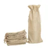 Jute Wine Bags, Hessian Wine Bottle Gift Bags with Drawstring