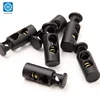 matt black zinc alloy adjustable rope button hardware spring cord lock stopper
