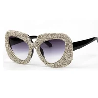 

2019 sunglasses women Vintage gold small gravel rhinestone sunglasses men Leopard Frame Luxury Shades for women Oculos femme