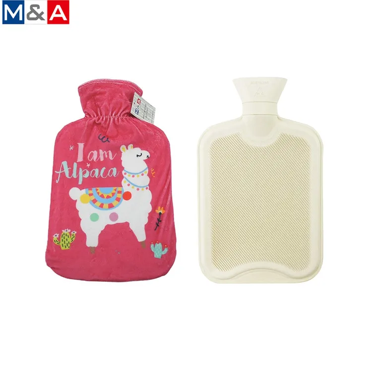 
Animal printed reusable 2000ml natural rubber hot water bag bottle 