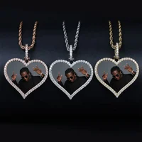 

Custom Photo Memory Medallions Solid Pendant Necklace With Tennis Chain HipHop Jewelry Personalized Cubic Zirconia Chains Gift