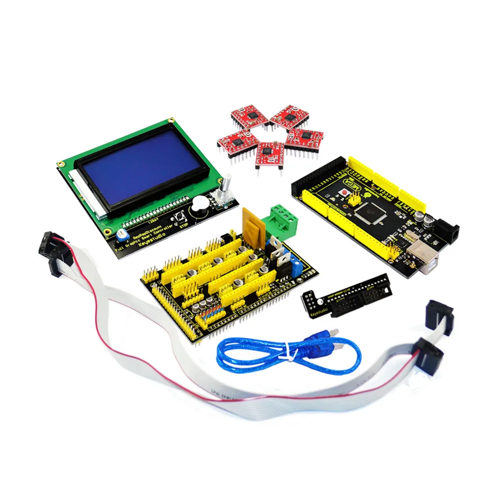 Keyestudio 3d Printer Kit For Arduino Includes Ramps 1.4 +mega 2560 +5x