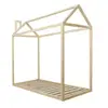Kids children house bed solid wood pine natural size colour customized with led like a house